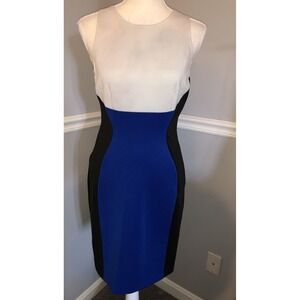 Julian Taylor Dress Womens Size 8 Bodycon Round Neck Sleeveless Knee Length